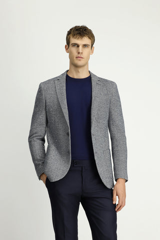  Lacivert Balıksırtı Ceket