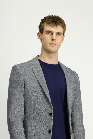  Lacivert Balıksırtı Ceket