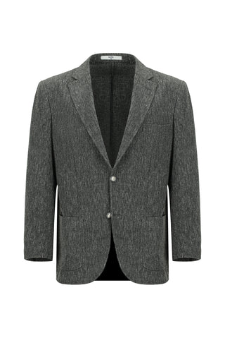  Koyu Antrasit Relaxed Fit Rahat Kesim Desenli Likralı Spor Ceket