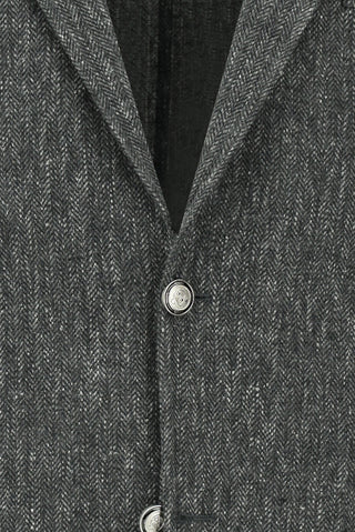  Koyu Antrasit Relaxed Fit Rahat Kesim Desenli Likralı Spor Ceket