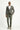 Orta Haki Super Slim Fit Ekstra Dar Kesim Ekose Yün Ceket