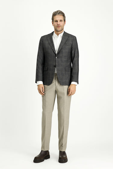  Orta Antrasit Regular Fit Ekose Ceket