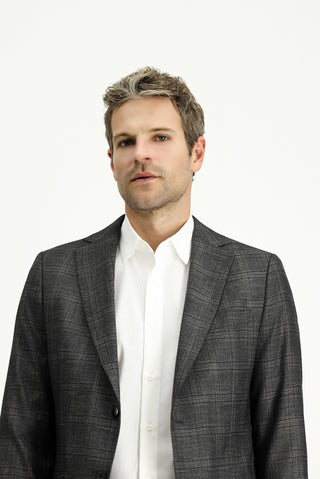  Orta Antrasit Regular Fit Ekose Ceket