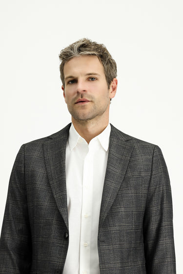  Orta Antrasit Regular Fit Ekose Ceket