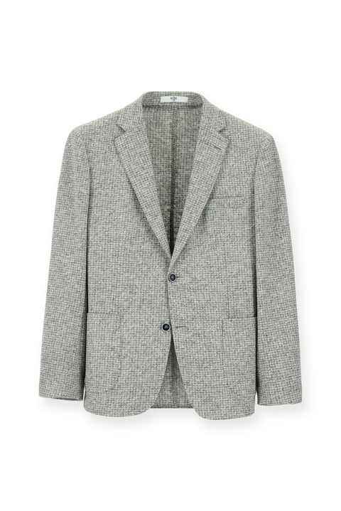 Orta Gri 7 Drop Slim Fit Dar Kesim Yünlü Desenli Spor İtalyan Ceket