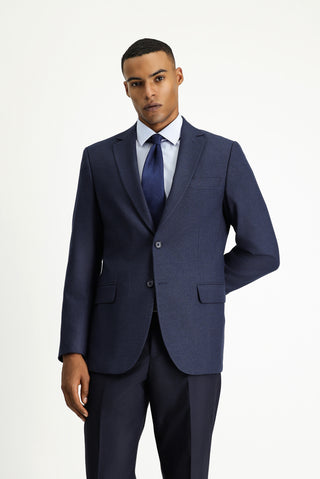  Koyu Lacivert Regular Fit Klasik Desenli Ceket