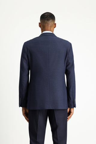  Koyu Lacivert Regular Fit Klasik Desenli Ceket