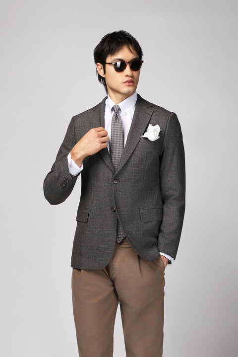 Koyu Kahve 6 Drop Regular Fit Standart Kesim Klasik Desenli Ceket