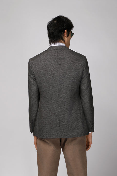 Koyu Kahve 6 Drop Regular Fit Standart Kesim Klasik Desenli Ceket