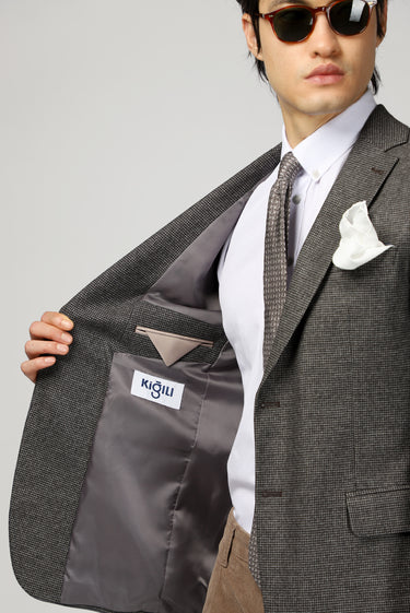 Koyu Kahve Regular Fit Klasik Desenli Ceket