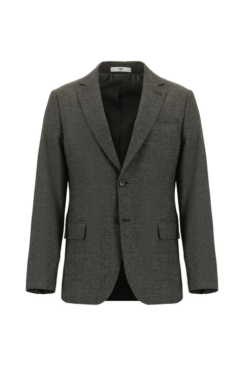 Koyu Kahve 6 Drop Regular Fit Standart Kesim Klasik Desenli Ceket