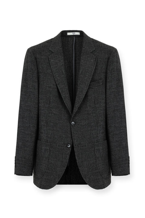 Koyu Antrasit 7 Drop Slim Fit Dar Kesim Desenli Spor Yünlü Ceket