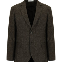 Orta Kahve Relaxed Fit Rahat Kesim Klasik Desenli Ceket