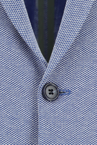  Mavi Super Slim Fit Ekstra Dar Kesim Desenli Spor Pamuklu Ceket