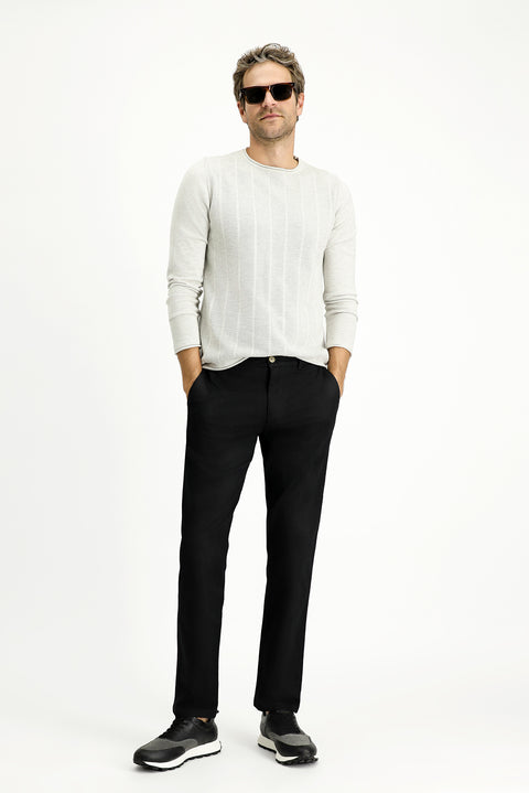 Koyu Füme Regular Fit Standart Kesim Likralı Kanvas / Chino Pantolon