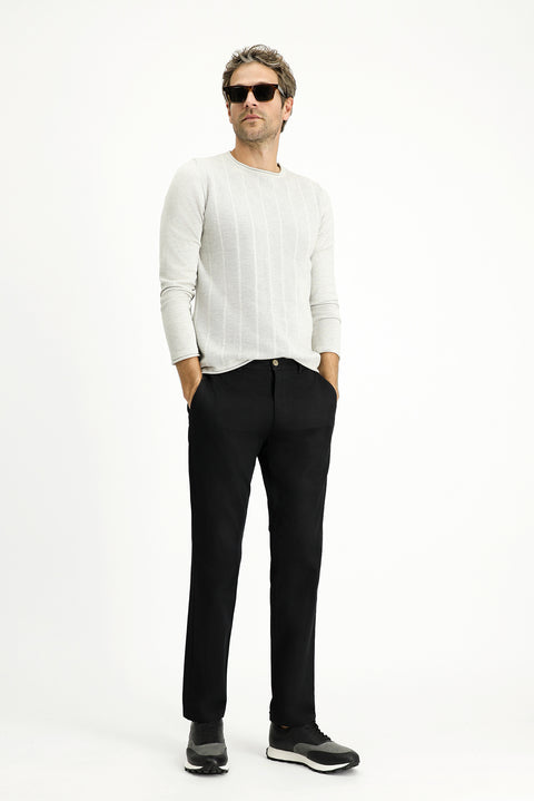 Koyu Füme Regular Fit Standart Kesim Likralı Kanvas / Chino Pantolon