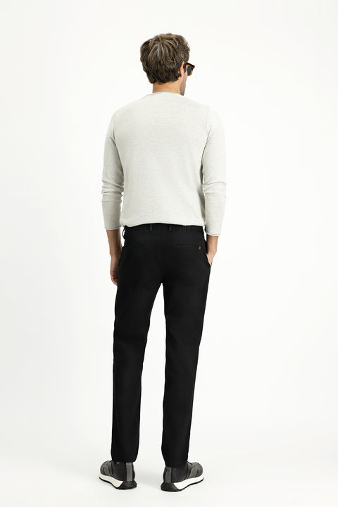Koyu Füme Regular Fit Standart Kesim Likralı Kanvas / Chino Pantolon