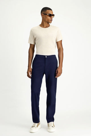  Orta Lacivert Regular Fit Standart Kesim Likralı Kanvas / Chino Pantolon