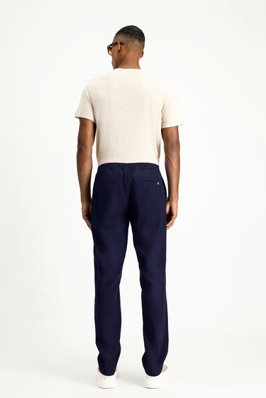 Orta Lacivert Regular Fit Likralı Kanvas / Chino Pantolon