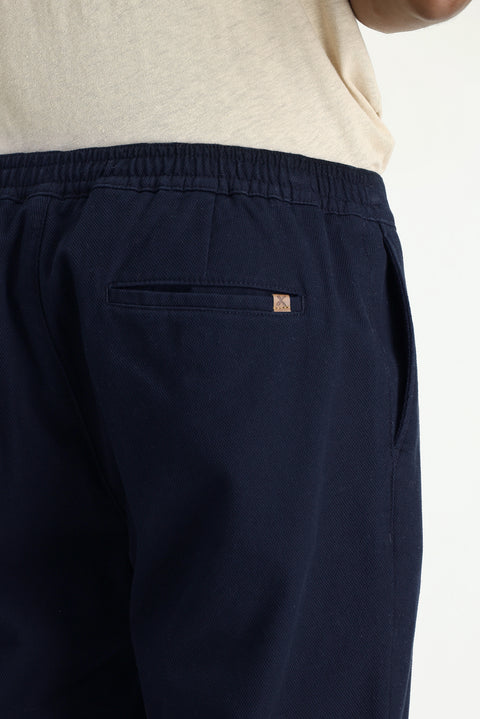 Orta Lacivert Regular Fit Standart Kesim Likralı Kanvas / Chino Pantolon