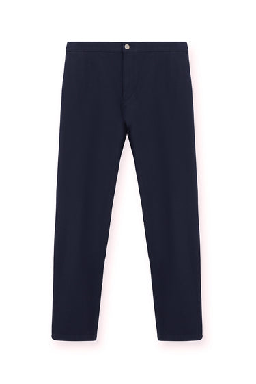 Orta Lacivert Regular Fit Likralı Kanvas / Chino Pantolon