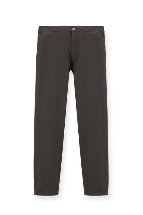 Orta Kahve Regular Fit Standart Kesim Likralı Kanvas / Chino Pantolon