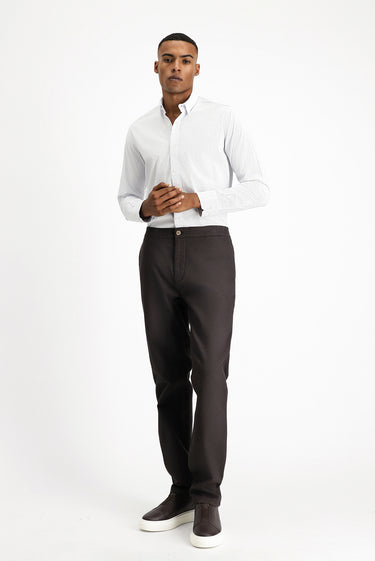  Orta Kahve Regular Fit Likralı Kanvas / Chino Pantolon