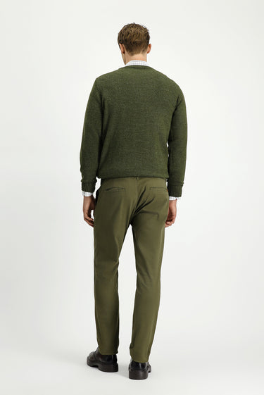  Asker Haki Regular Fit Likralı Pileli Kanvas / Chino Pantolon