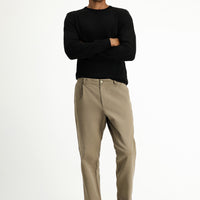 Orta Vizon Regular Fit Likralı Pileli Kanvas / Chino Pantolon