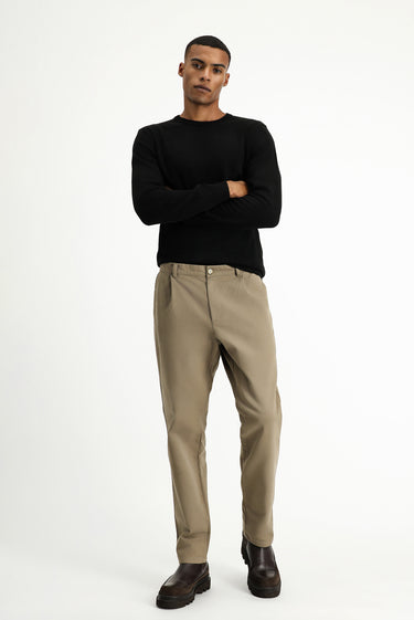  Orta Vizon Regular Fit Likralı Pileli Kanvas / Chino Pantolon