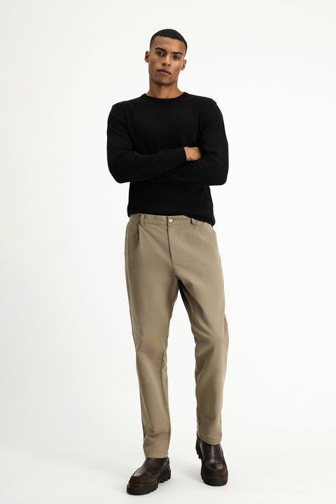 Orta Vizon 6 Drop Regular Fit Standart Kesim Likralı Pileli Kanvas / Chino Pantolon