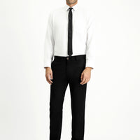 Siyah Regular Fit Likralı Kanvas / Chino Pantolon