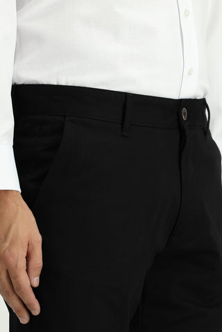  Siyah Regular Fit Likralı Kanvas / Chino Pantolon