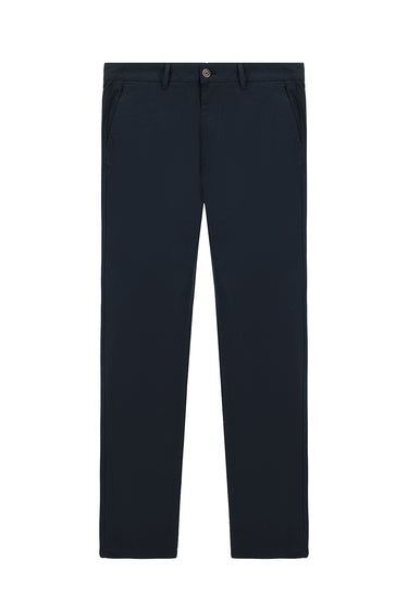 Koyu Lacivert Regular Fit Likralı Kanvas / Chino Pantolon
