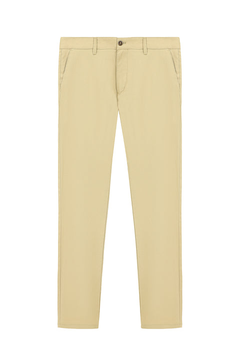 Açık Bej Regular Fit Standart Kesim Likralı Kanvas / Chino Pantolon