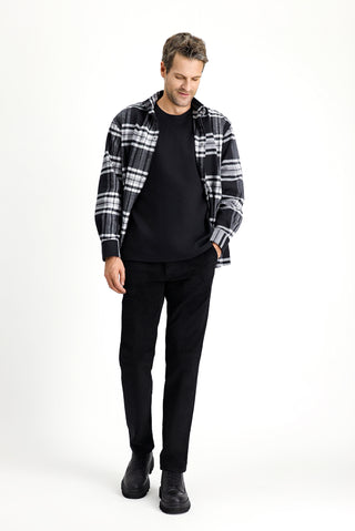  Siyah 6 Drop Regular Fit Standart Kesim Pamuk Kadife Pantolon
