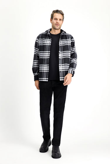 Siyah Regular Fit Pamuk Kadife Pantolon