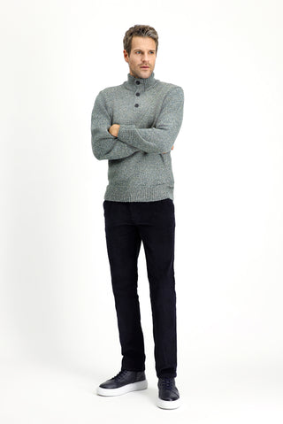  Koyu Lacivert Regular Fit Pamuk Kadife Pantolon