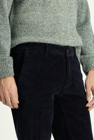  Koyu Lacivert Regular Fit Pamuk Kadife Pantolon