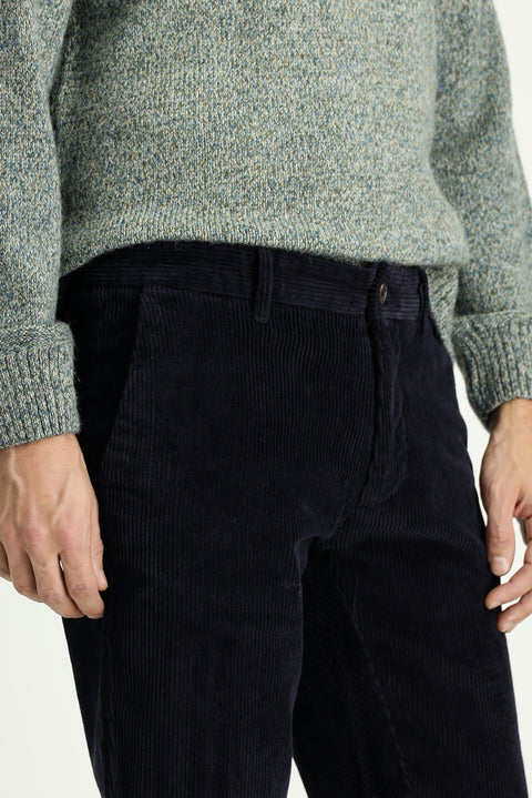 Koyu Lacivert 4 Drop Relaxed Fit Rahat Kesim Pamuk Kadife Pantolon