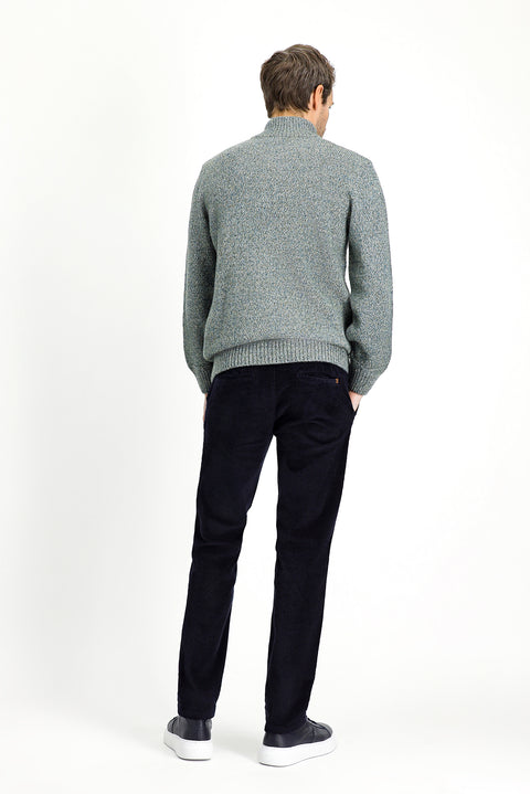 Koyu Lacivert 4 Drop Relaxed Fit Rahat Kesim Pamuk Kadife Pantolon