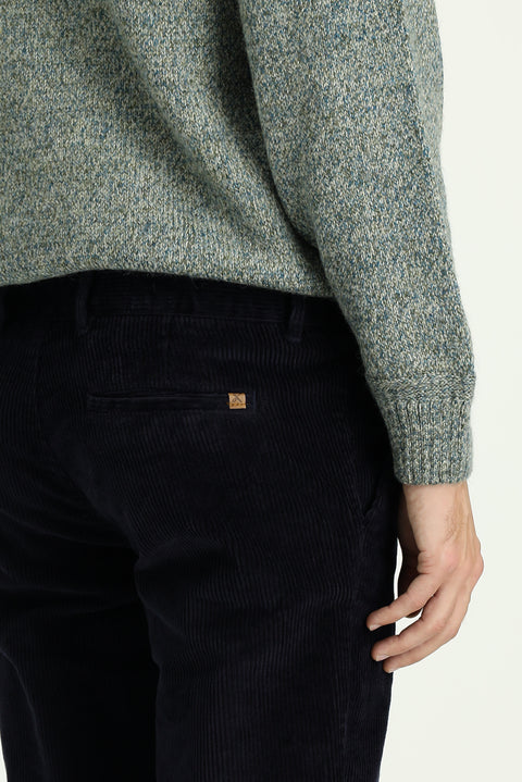 Koyu Lacivert 4 Drop Relaxed Fit Rahat Kesim Pamuk Kadife Pantolon