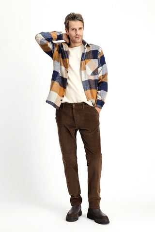  Orta Kahve Relaxed Fit Rahat Kesim Pamuk Kadife Pantolon