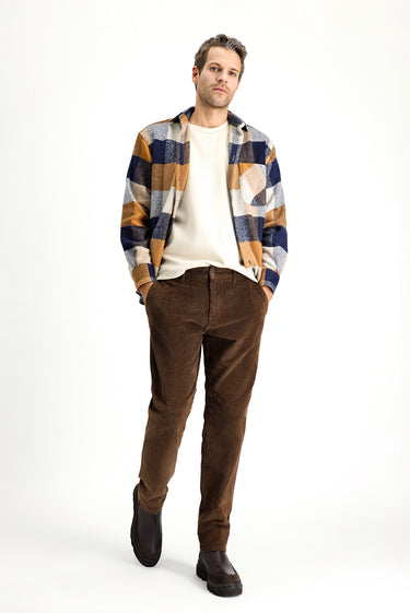  Orta Kahve Relaxed Fit Rahat Kesim Pamuk Kadife Pantolon