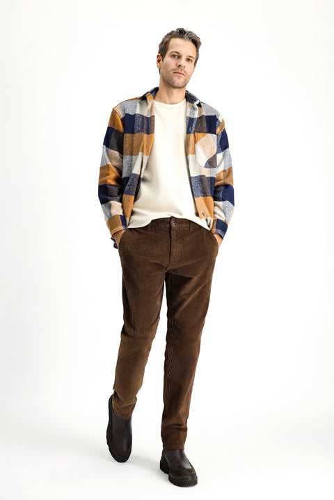 Orta Kahve 4 Drop Relaxed Fit Rahat Kesim Pamuk Kadife Pantolon