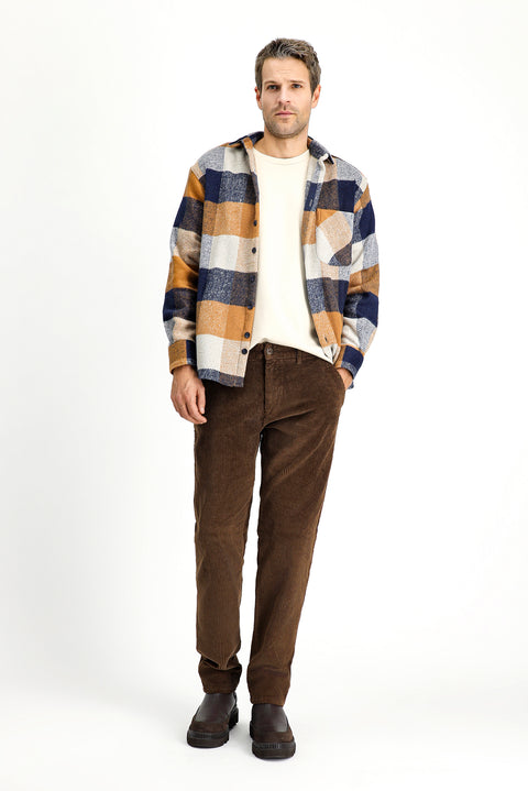 Orta Kahve 6 Drop Regular Fit Standart Kesim Pamuk Kadife Pantolon