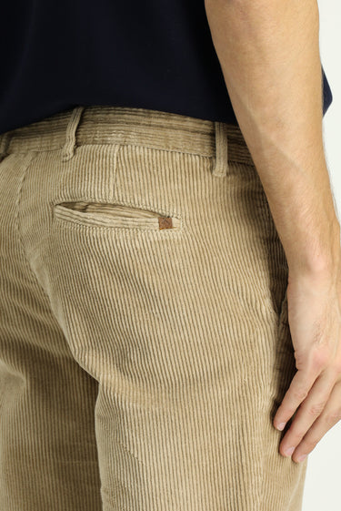 Orta Bej 4 Drop Relaxed Fit Rahat Kesim Pamuk Kadife Pantolon