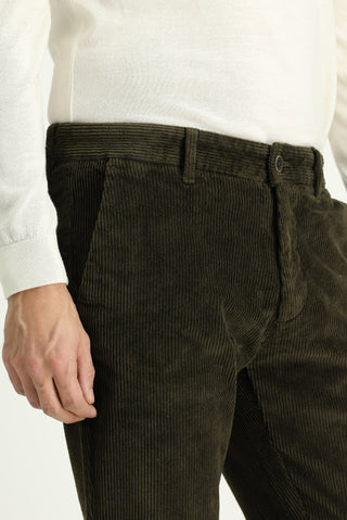  Orta Haki Relaxed Fit Rahat Kesim Pamuk Kadife Pantolon