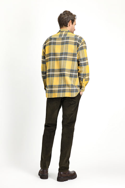 Orta Haki 4 Drop Relaxed Fit Rahat Kesim Pamuk Kadife Pantolon