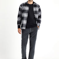 Medium Anthracite Regular Fit Standard Cut Cotton Corduroy Trousers